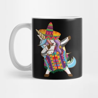 Mexican Dabbing Unicorn Cinco De Mayo Poncho Sombrero Mug